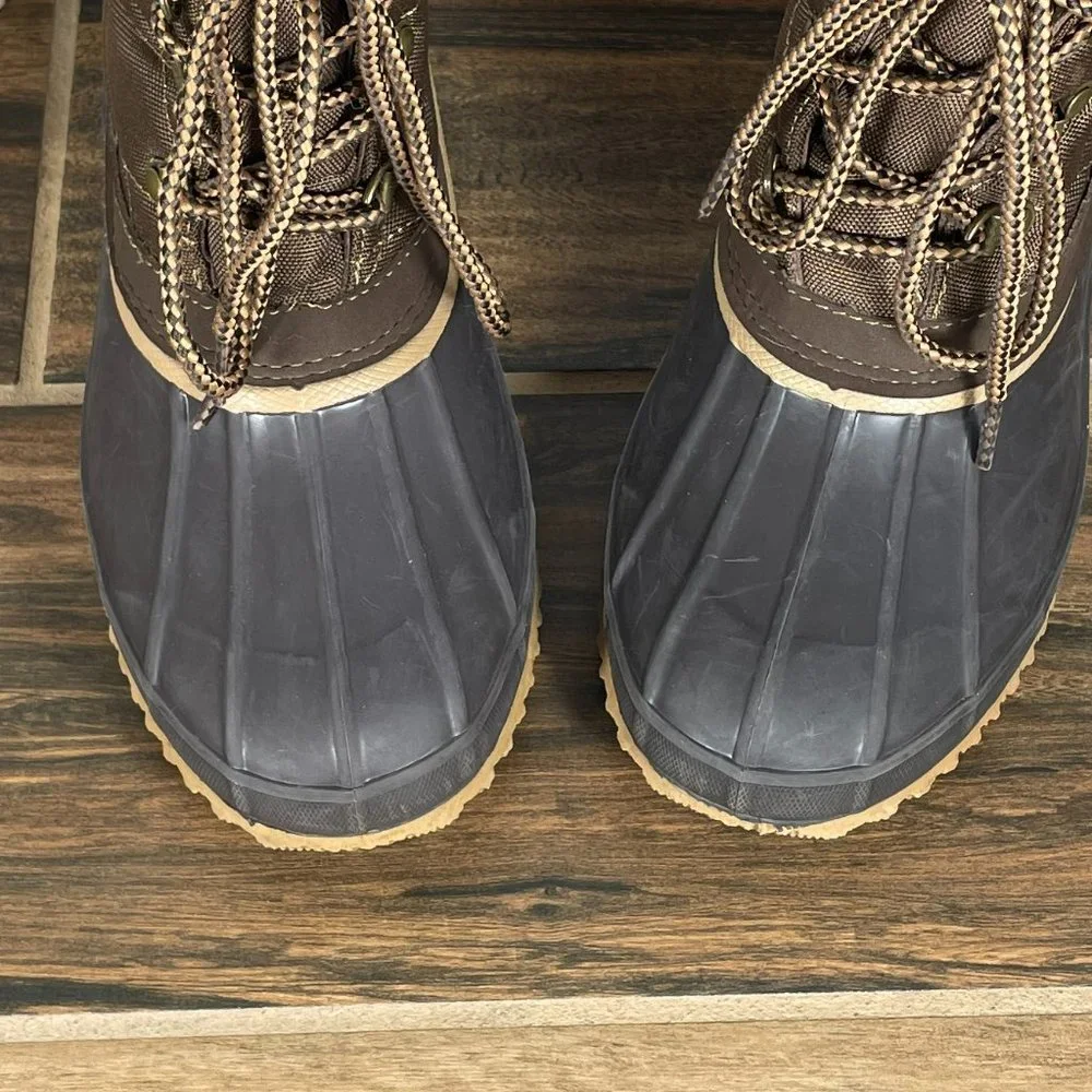Khombu Annabel Women's Size 7 Shoes Brown Quilted Lined Warm Winter Duck Boots